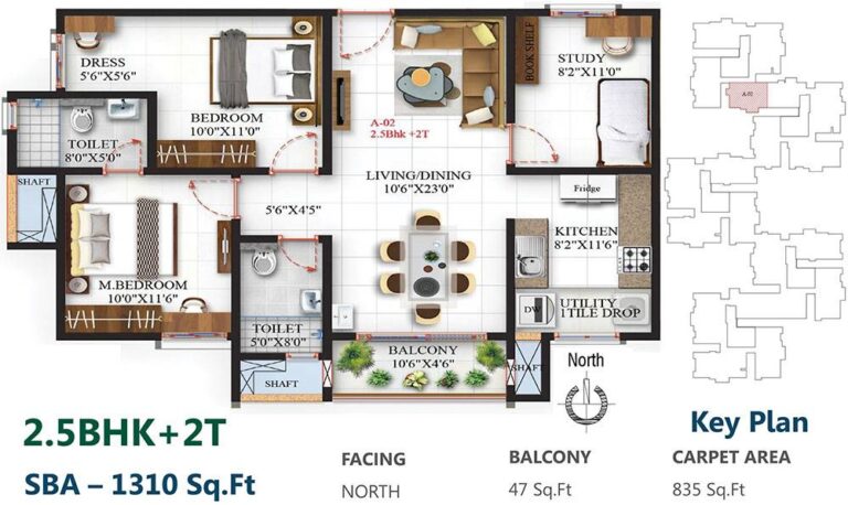 2.5BHK 1310 - SBR One Residence