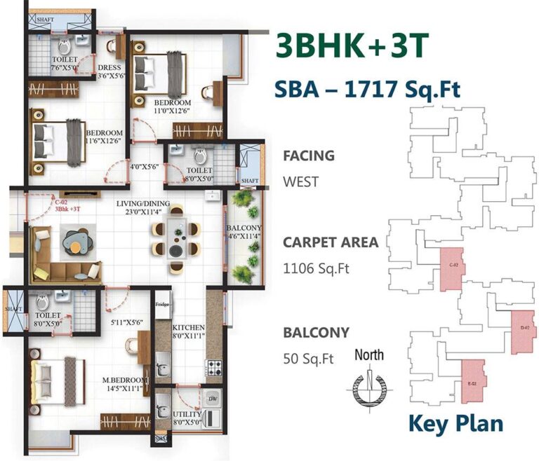 3BHK 1717 - SBR One Residence