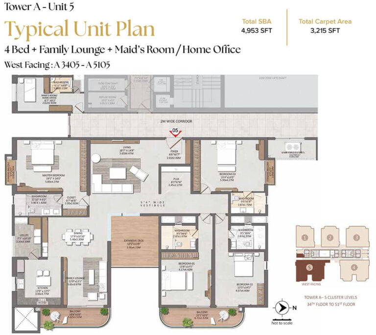 4BHK-Lounge-Maids 4953 - Brigade Gateway Neopolis