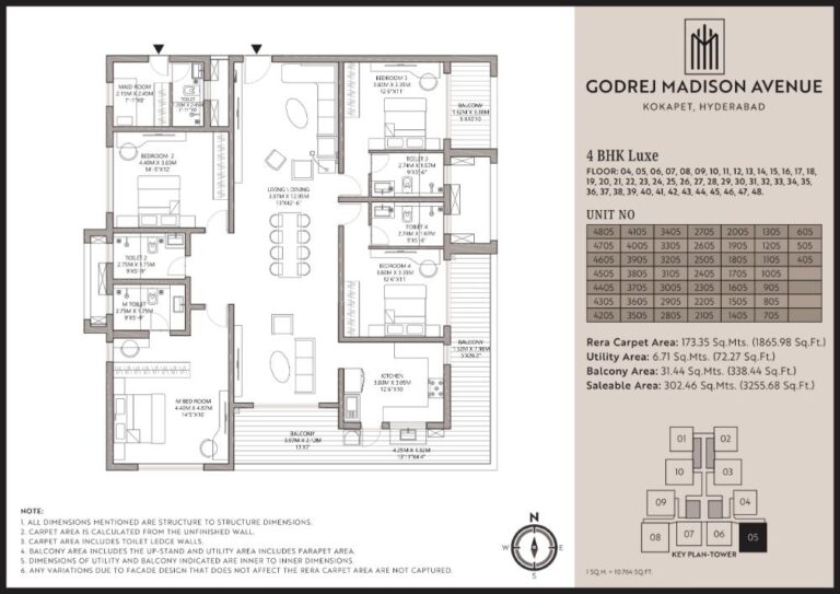 4BHK Luxe 3255 - Godrej Madison Avenue