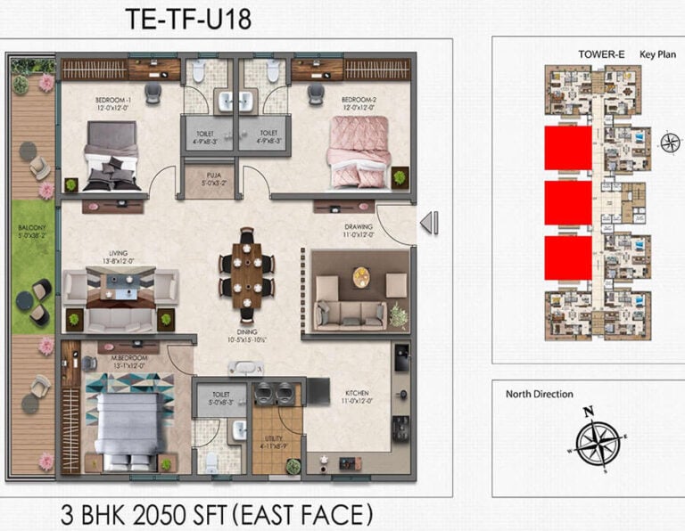 3BHK 2050 - Moonglade Apartments Kokapet