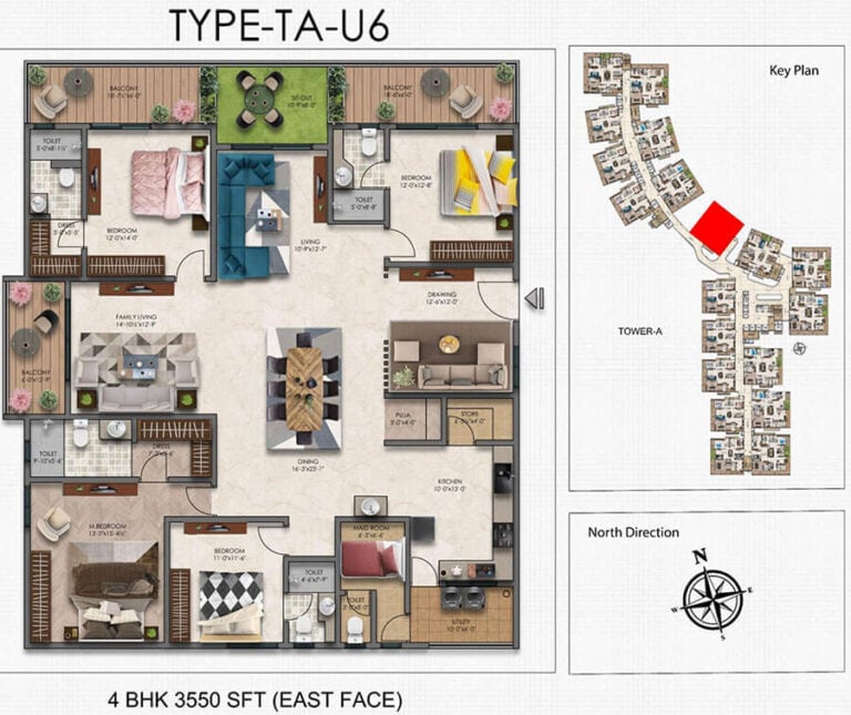 4BHK 3550 - Moonglade Apartments Kokapet