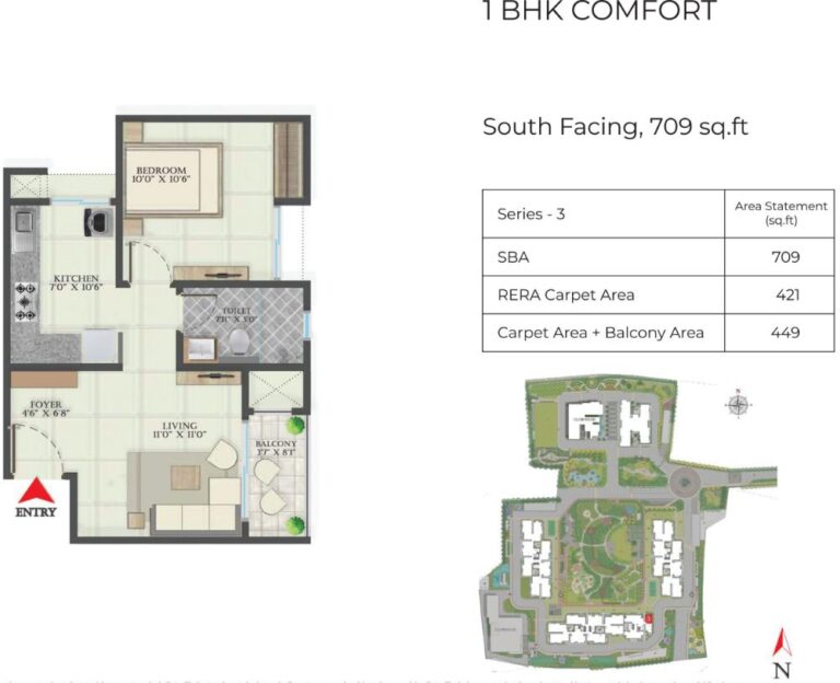 1BHK 709 - Abhee Aaria Gunjur