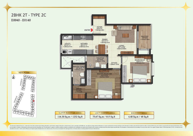 2BHK 1252 - Brigade Eternia Yelahanka