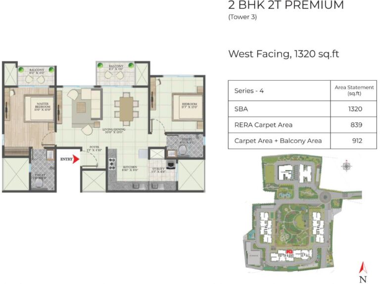 2BHK 1320 - Abhee Aaria Gunjur