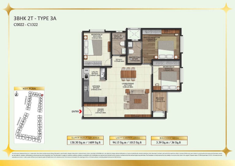 3BHK 1489 - Brigade Eternia Yelahanka