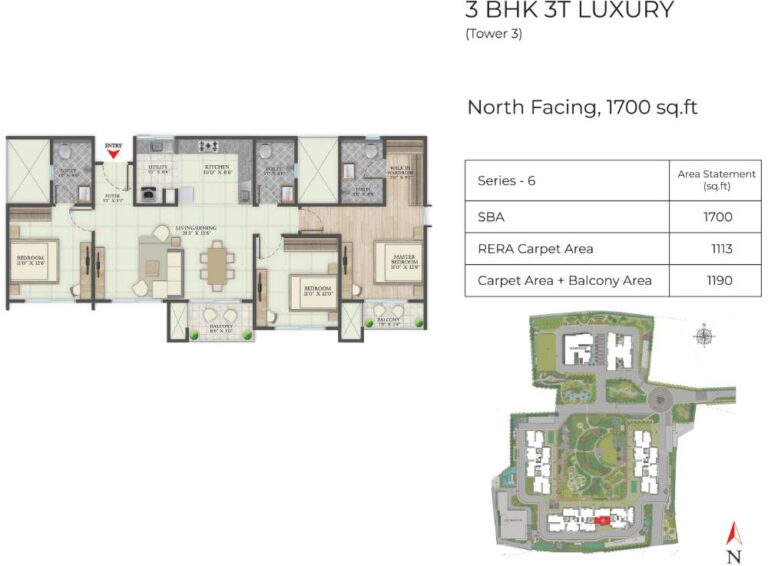 3BHK 1700 - Abhee Aaria Gunjur