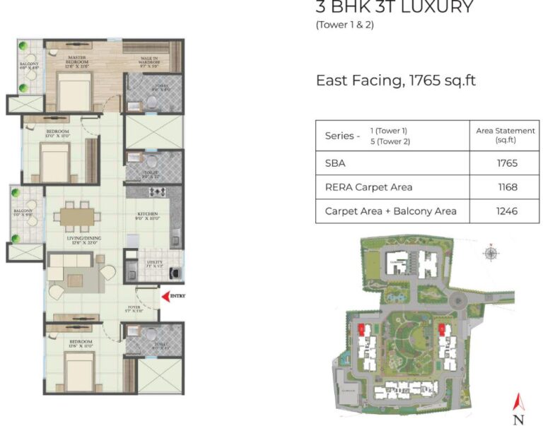 3BHK 1765 - Abhee Aaria Gunjur