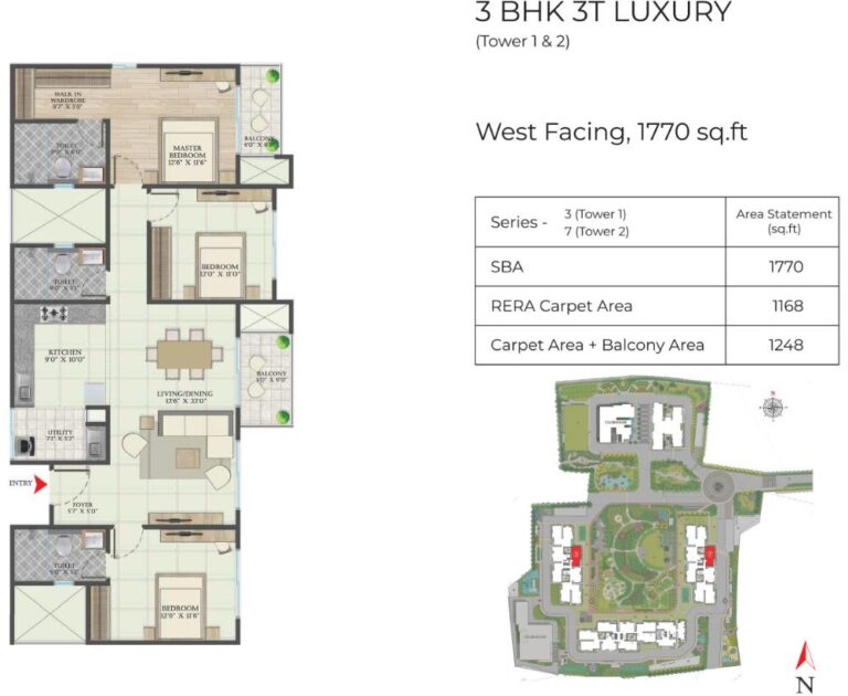 3BHK 1770 - Abhee Aaria Gunjur