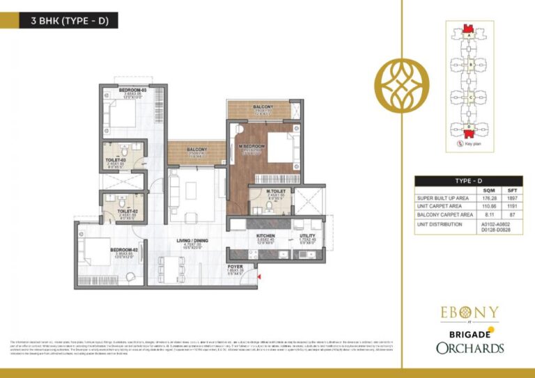 3BHK 1897 - Ebony At Brigade Orchards