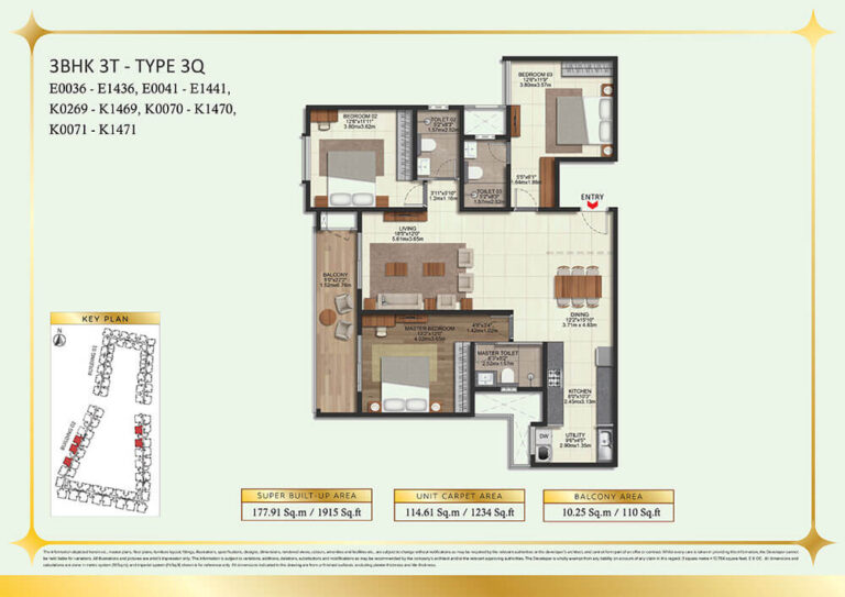 3BHK 1915 - Brigade Eternia Yelahanka
