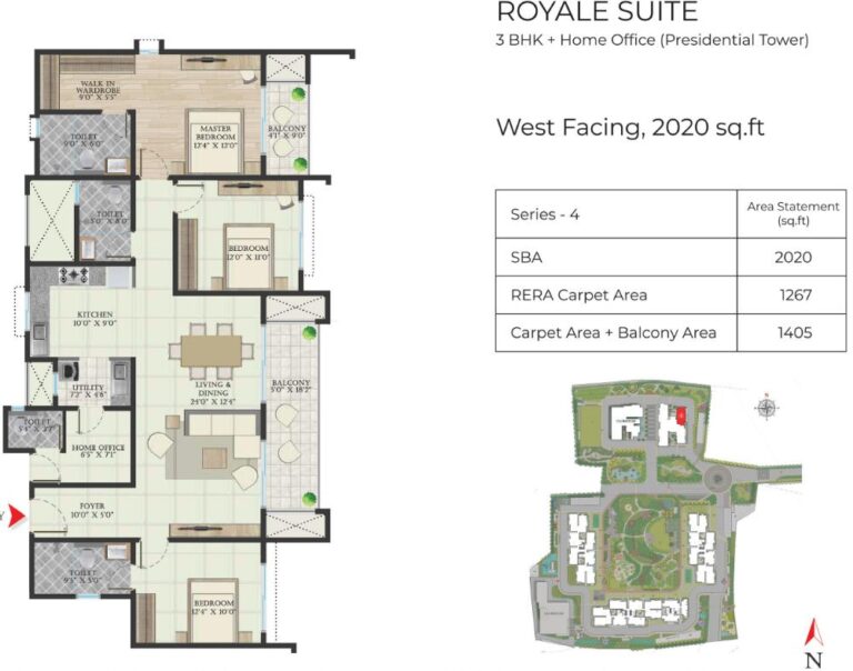 3BHK-Home-Office 2020 - Abhee Aaria Gunjur