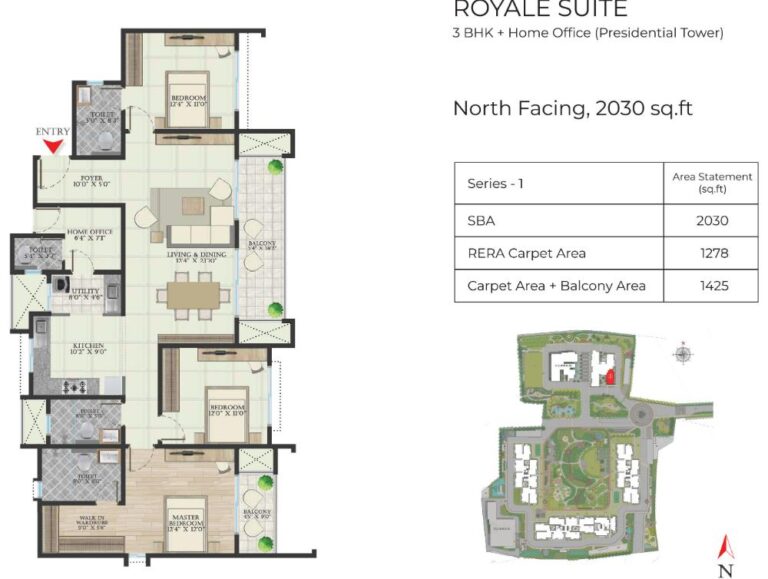 3BHK-Home-Office 2030 - Abhee Aaria Gunjur
