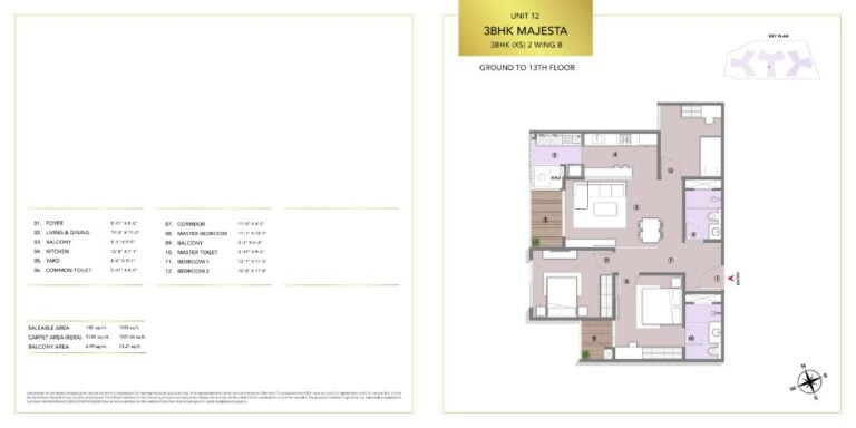 3BHK Majesta 1503 - L&T Elara Celestia Apartments