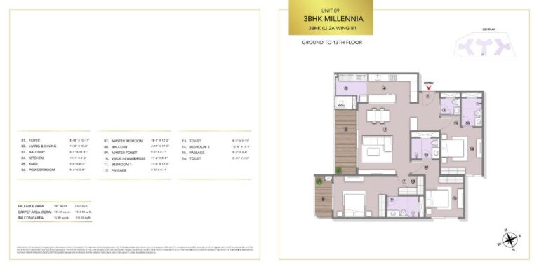 3BHK Millennia 2121 - L&T Elara Celestia Apartments