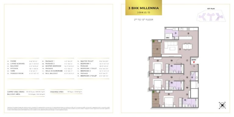 3BHK Millennia 2122 - L&T Elara Celestia Apartments