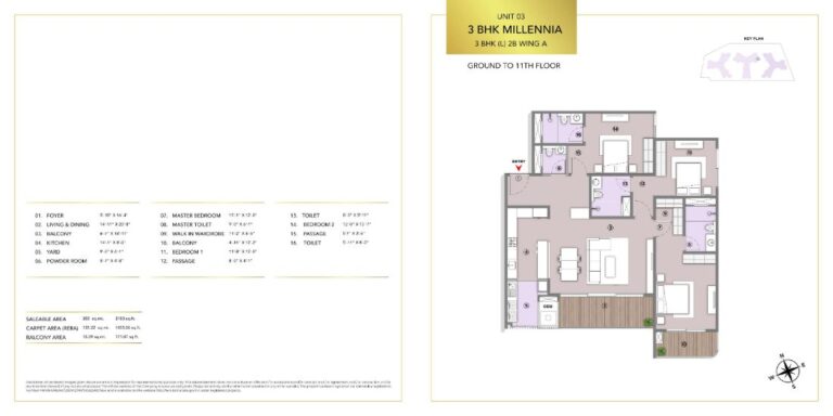3BHK Millennia 2183 - L&T Elara Celestia Apartments