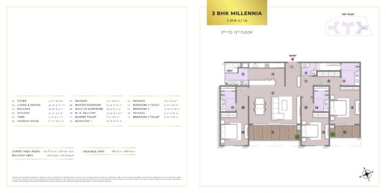 3BHK Millennia 2202 - L&T Elara Celestia Apartments
