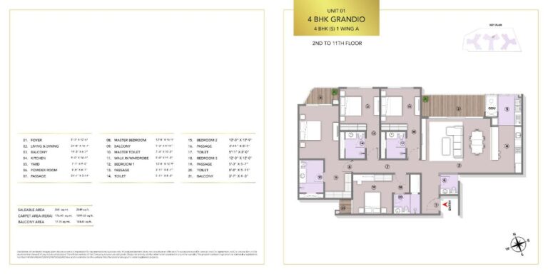 4BHK Grandio 2849 - L&T Elara Celestia Apartments