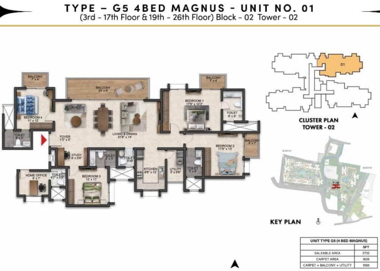 4BHK Magnus 2732 - Prestige Southern Star