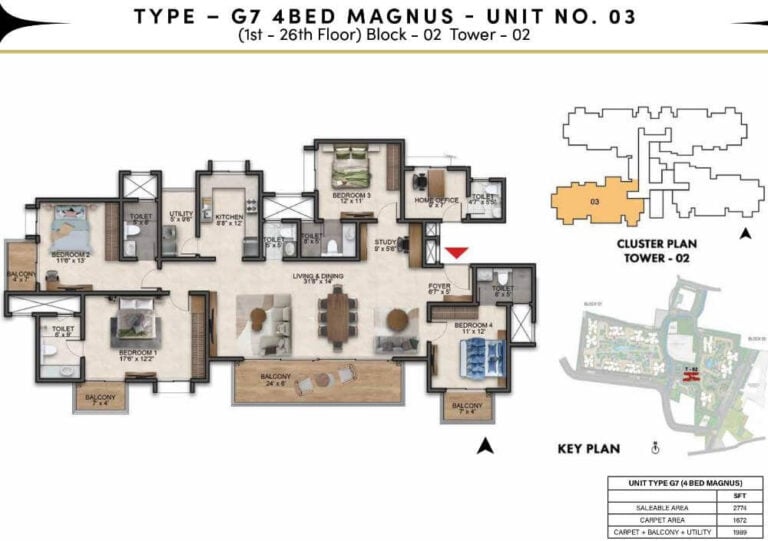4BHK Magnus 2774 - Prestige Southern Star
