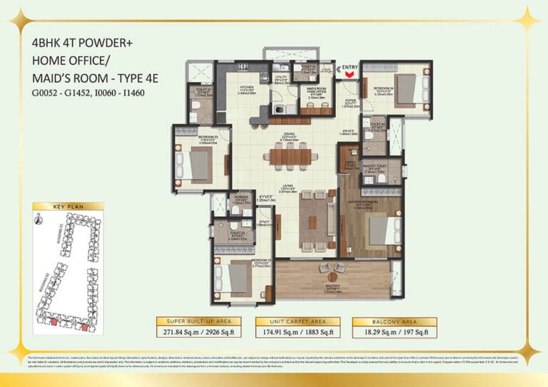 4BHK-Office-Maids 2926 - Brigade Eternia Yelahanka