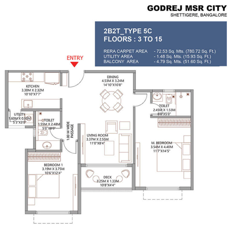 2BHK 850 - Barca at Godrej MSR City Shettigere