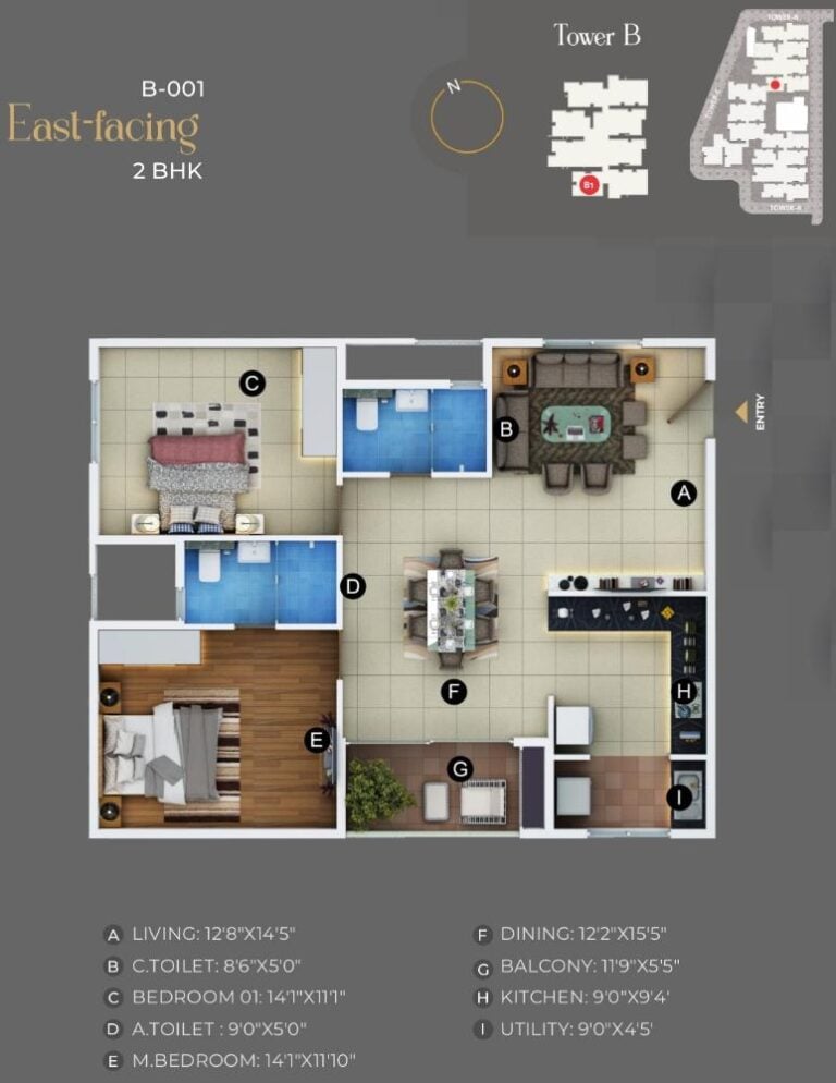 2BHK East B - Trendsquares Akino Panathur