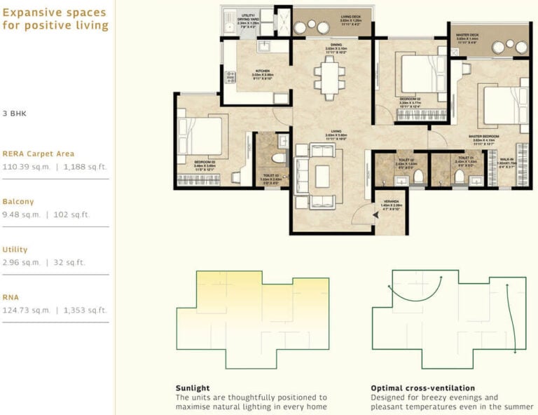 3BHK 1353 - Mahindra NewHaven