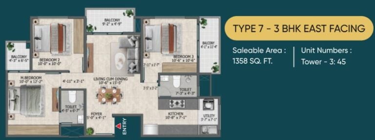 3BHK 1358 - Sowparnika Rhythm Of Rain