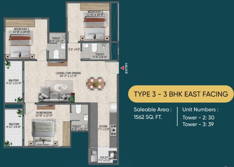 3BHK 1562 - Sowparnika Rhythm Of Rain