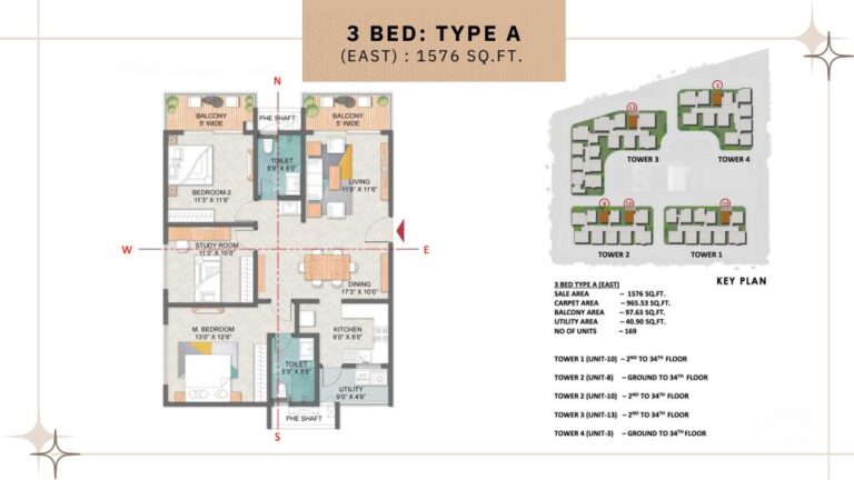 3BHK 1576 - Prestige Spring Heights
