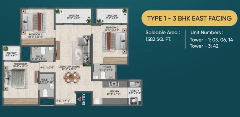 3BHK 1582 - Sowparnika Rhythm Of Rain