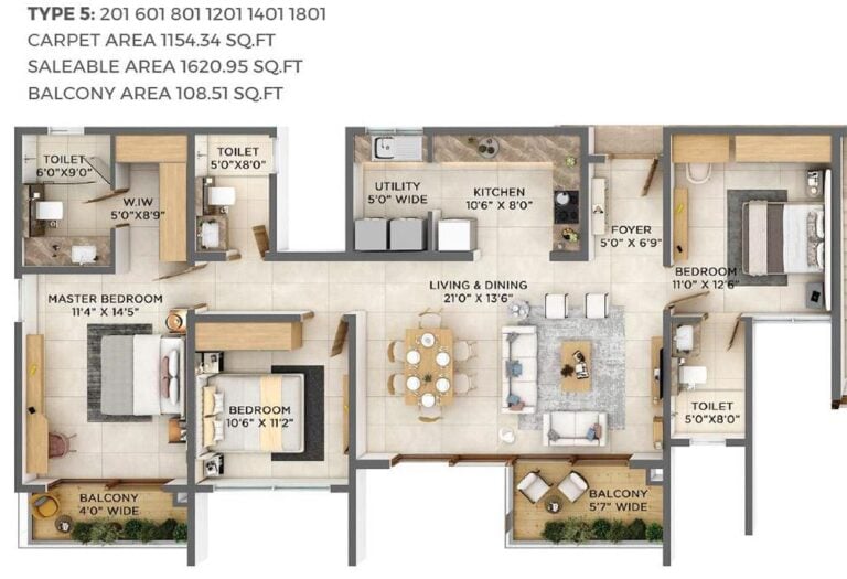 3BHK 1620 - VBHC Aurora Yelahanka