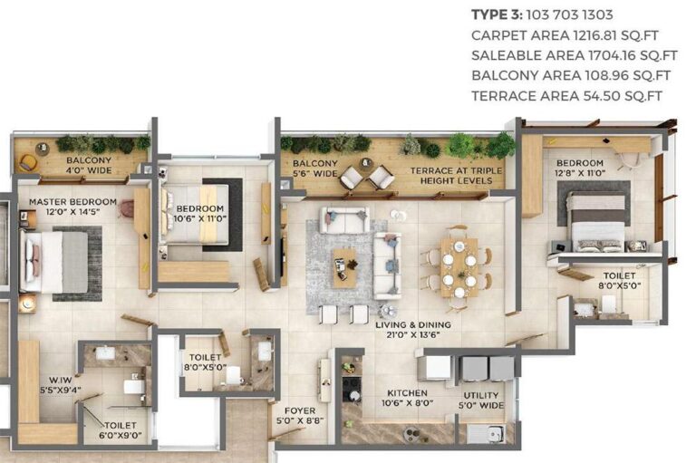 3BHK 1704 - VBHC Aurora Yelahanka