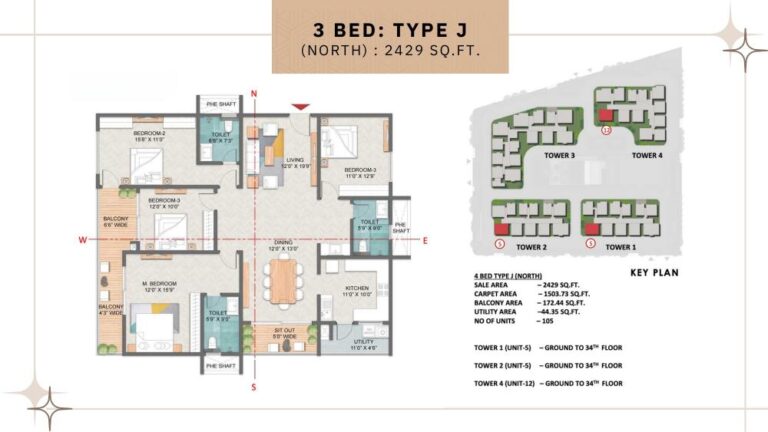 3BHK 2429 - Prestige Spring Heights