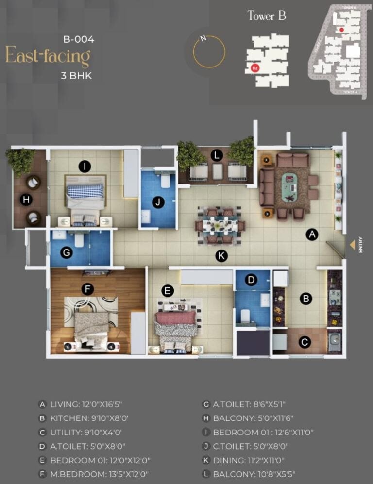 3BHK East B4 - Trendsquares Akino Panathur