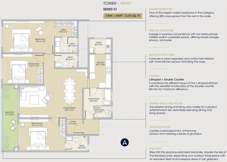 3BHK-Staff 2475 - Century Regalia Indiranagar