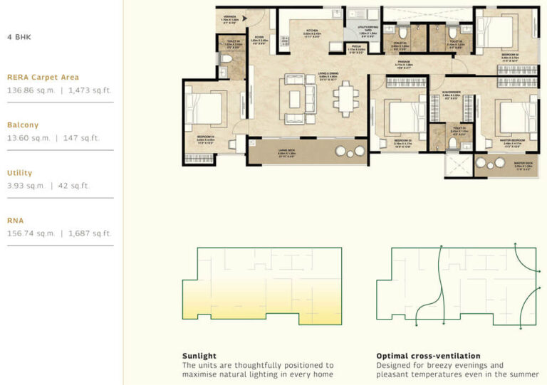 4BHK 1687 - Mahindra NewHaven