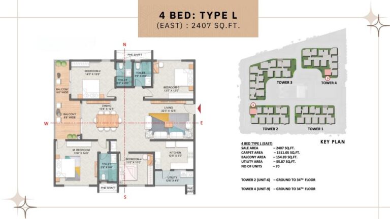 4BHK 2407 - Prestige Spring Heights