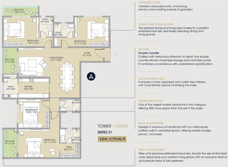4BHK 2775 - Century Regalia Indiranagar