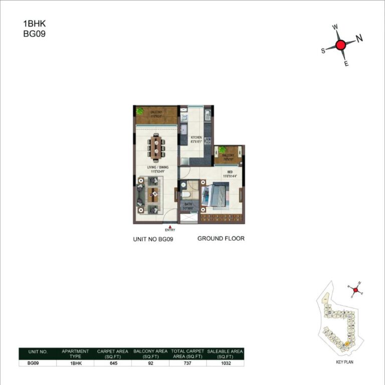 1BHK 1032 - Casagrand Promenade