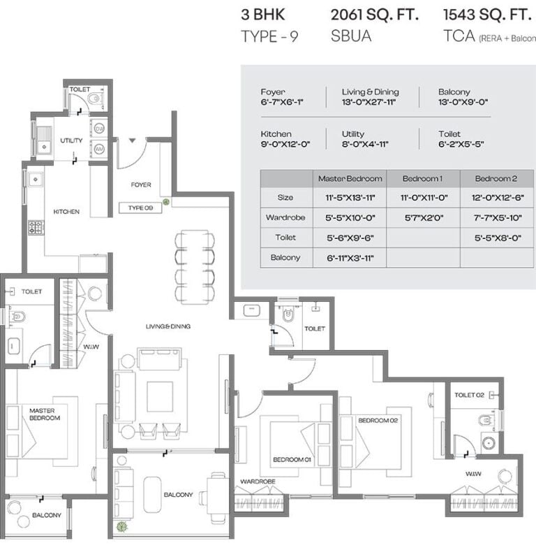 3BHK 2061 - Assetz Codename Altitude