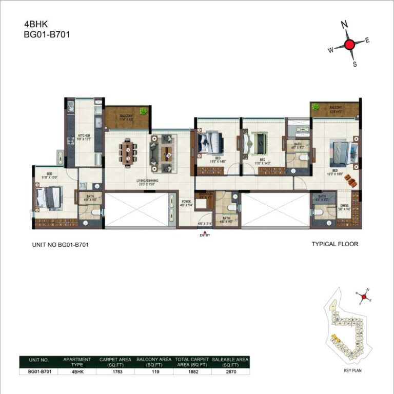4BHK 2670 - Casagrand Promenade
