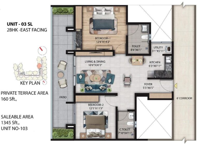 2BHK 1345 - Primus Sangama