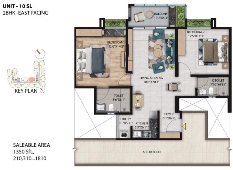 2BHK 1350 - Primus Sangama