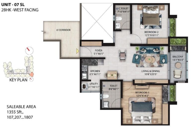2BHK 1355 - Primus Sangama