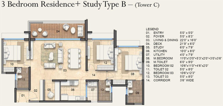 3.5BHK B - Lodha Haven HSR Apartments