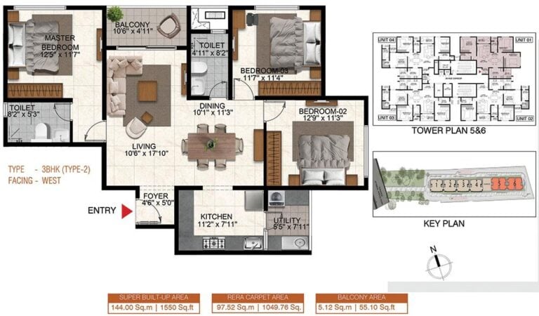 3BHK 1550 - Shriram Songs of the Earth Shriram Codename The One