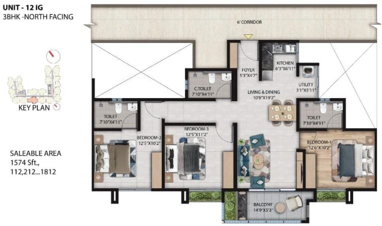 3BHK 1574 - Primus Sangama